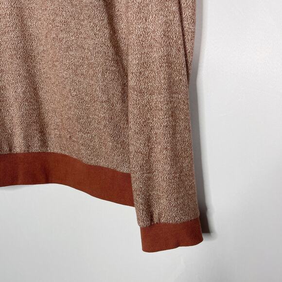 Hem & Thread M Orange Rust Heather Lace Inset Back VNeck Pullover Sweatshirt - Picture 5 of 10